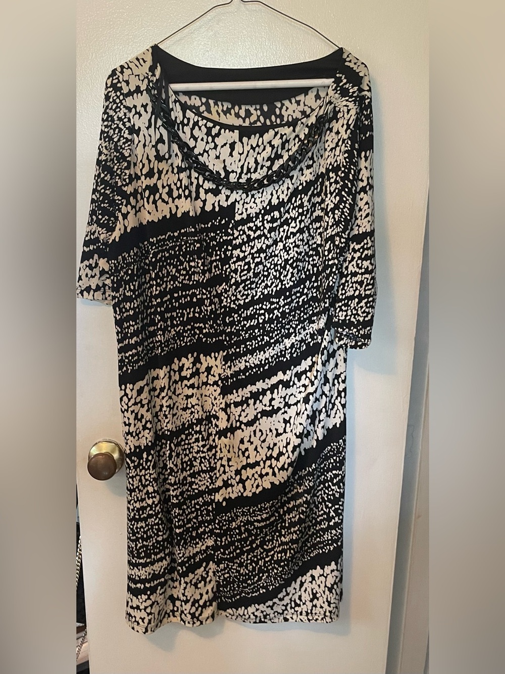 Emma Michele Clsssic Scoop Neck Patterned Dress
